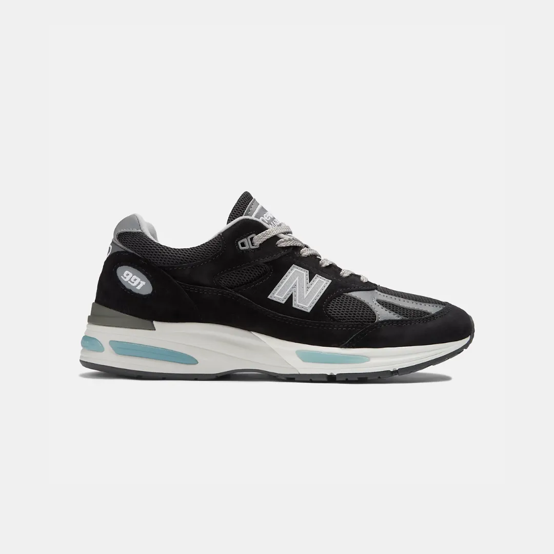 New Balance Fabriqué au Royaume-Uni 991v2 Noir Perle Fumée & Argent