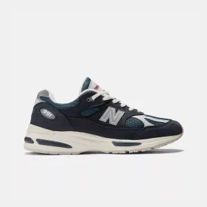 New Balance Fabriqué au Royaume-Uni 991v2 Bleu Marine Perle Fumée & Argent