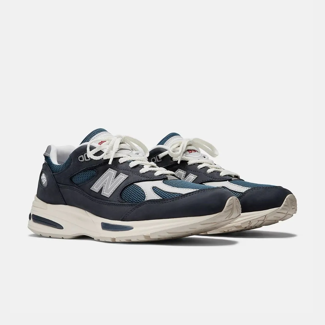 New Balance Fabriqué au Royaume-Uni 991v2 Bleu Marine Perle Fumée & Argent