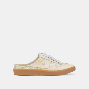 NOTICE SLIDE SNEAKERS CUIR FLORAL BLEU
