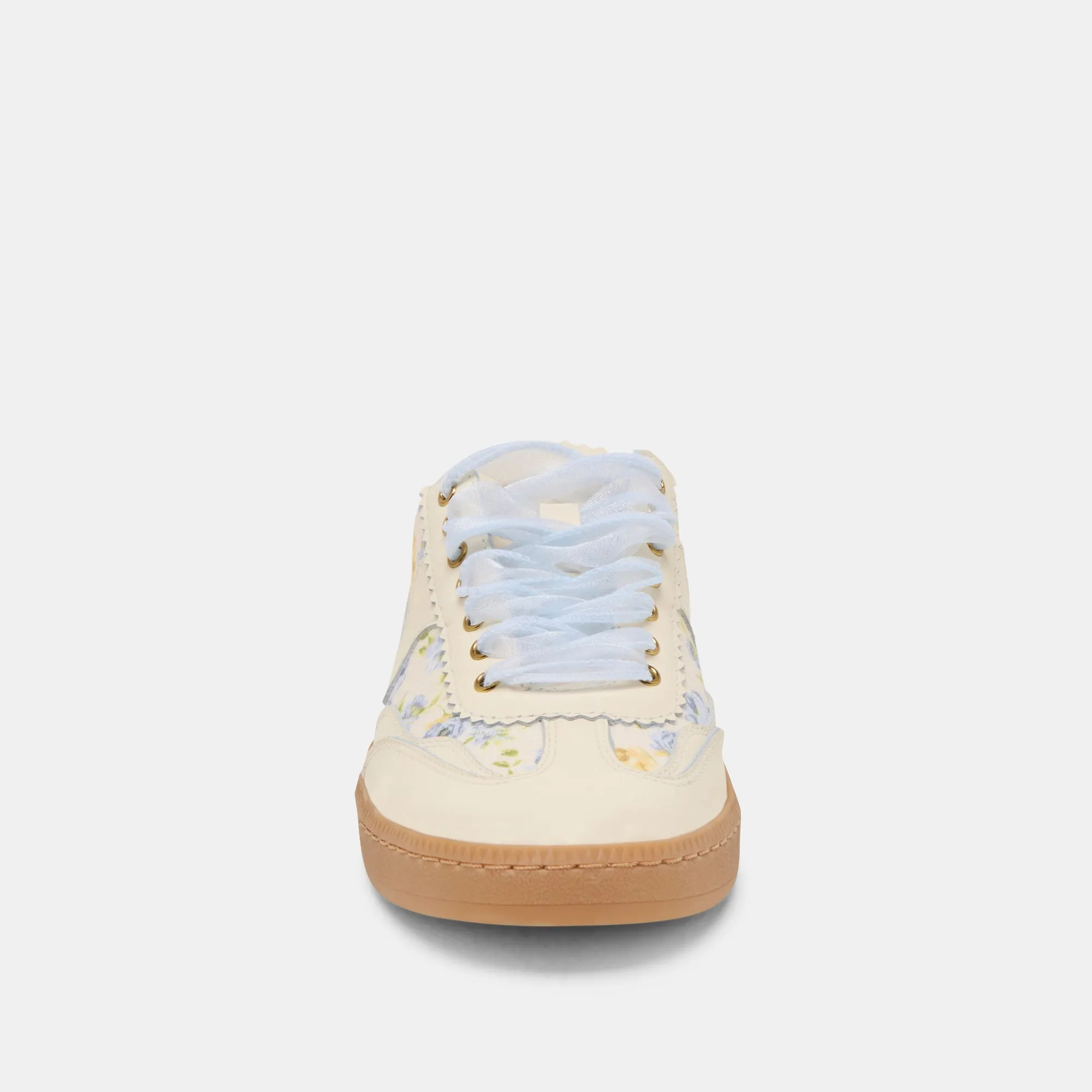 NOTICE SLIDE SNEAKERS CUIR FLORAL BLEU