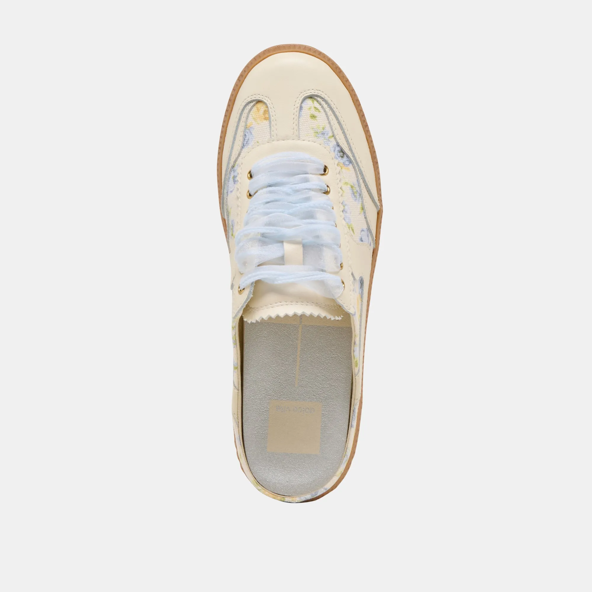 NOTICE SLIDE SNEAKERS CUIR FLORAL BLEU