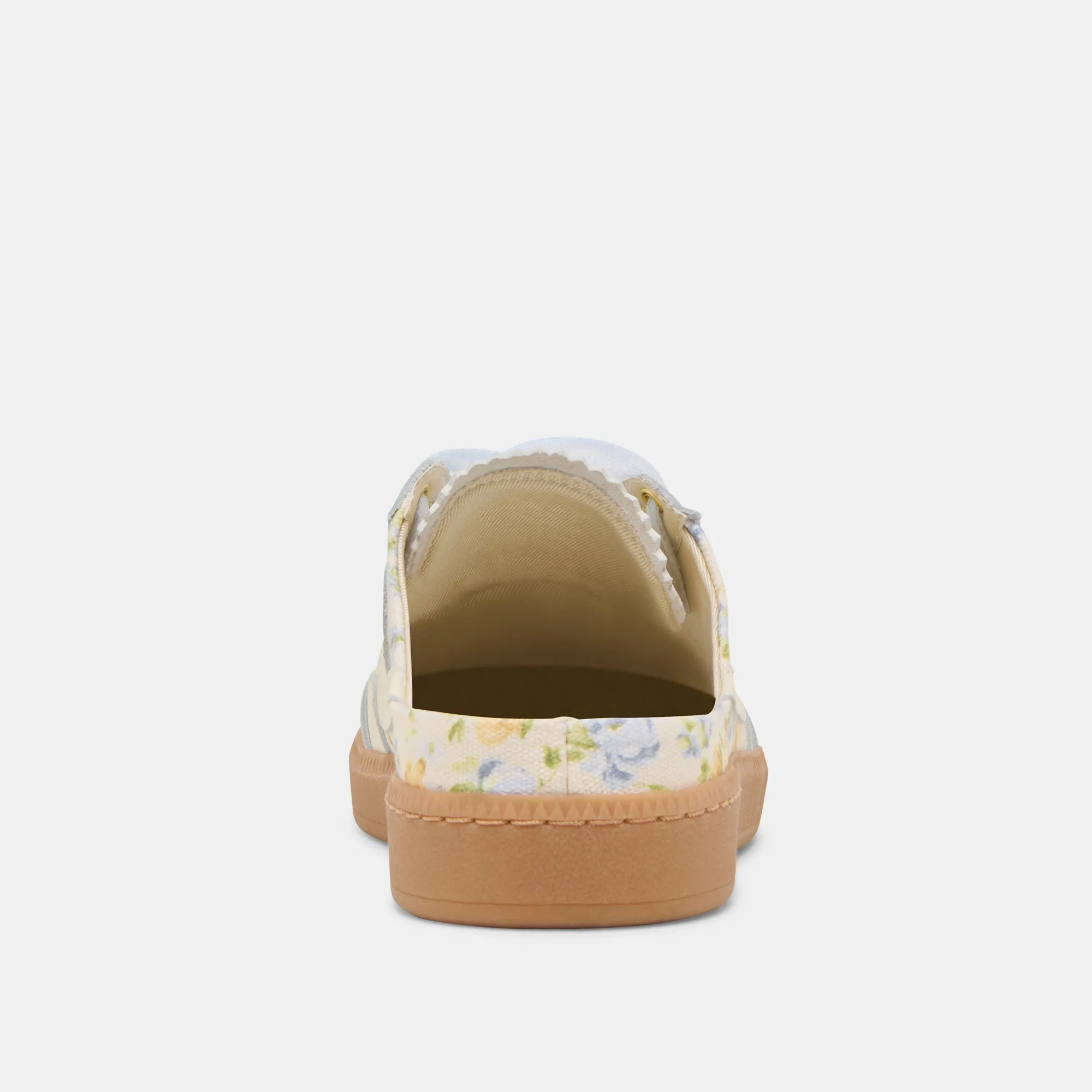 NOTICE SLIDE SNEAKERS CUIR FLORAL BLEU