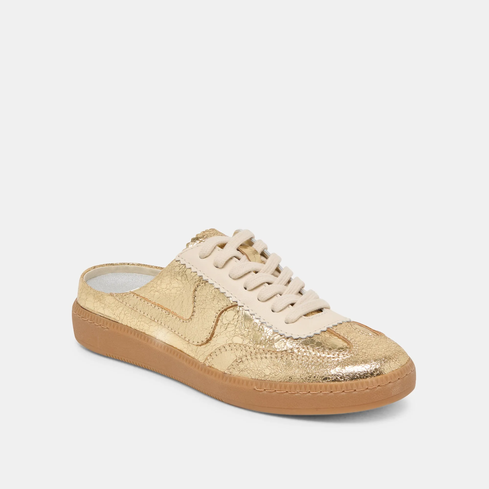 NOTICE SLIDE SNEAKERS CUIR DORÉ VIEILLI