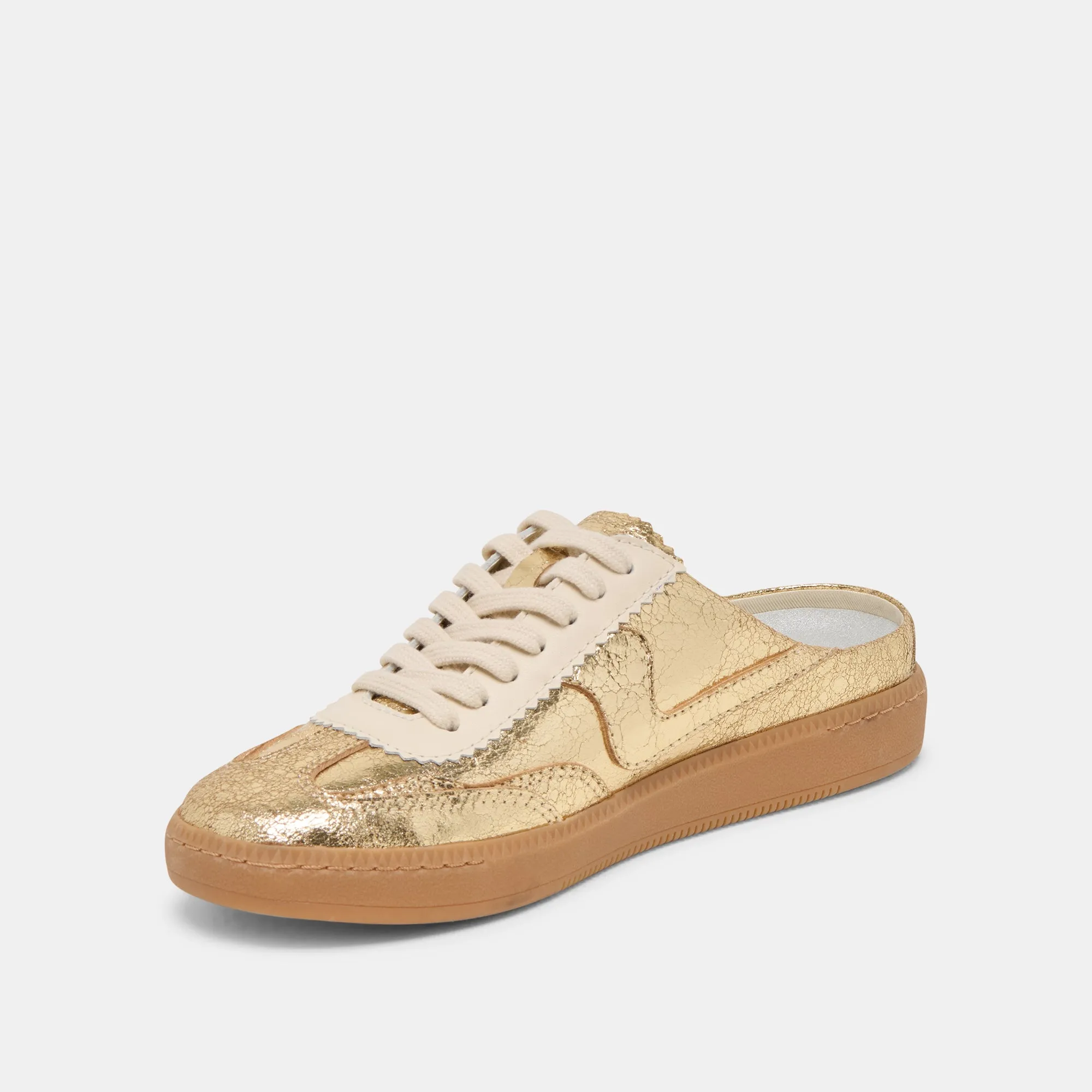 NOTICE SLIDE SNEAKERS CUIR DORÉ VIEILLI