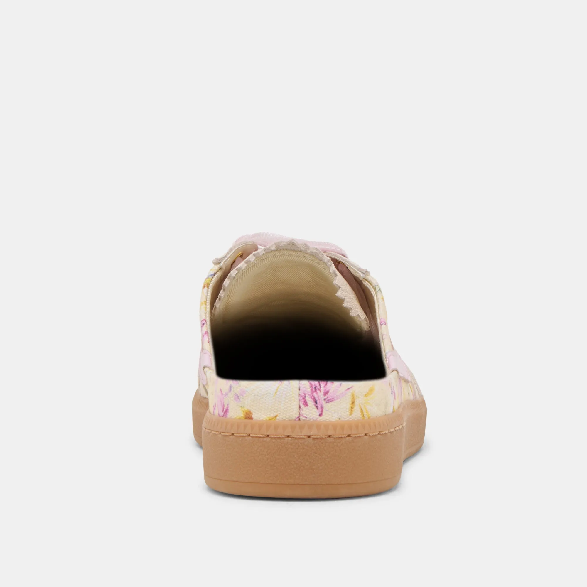 NOTICE SLIDE SNEAKERS CUIR FLORAL POURPRE