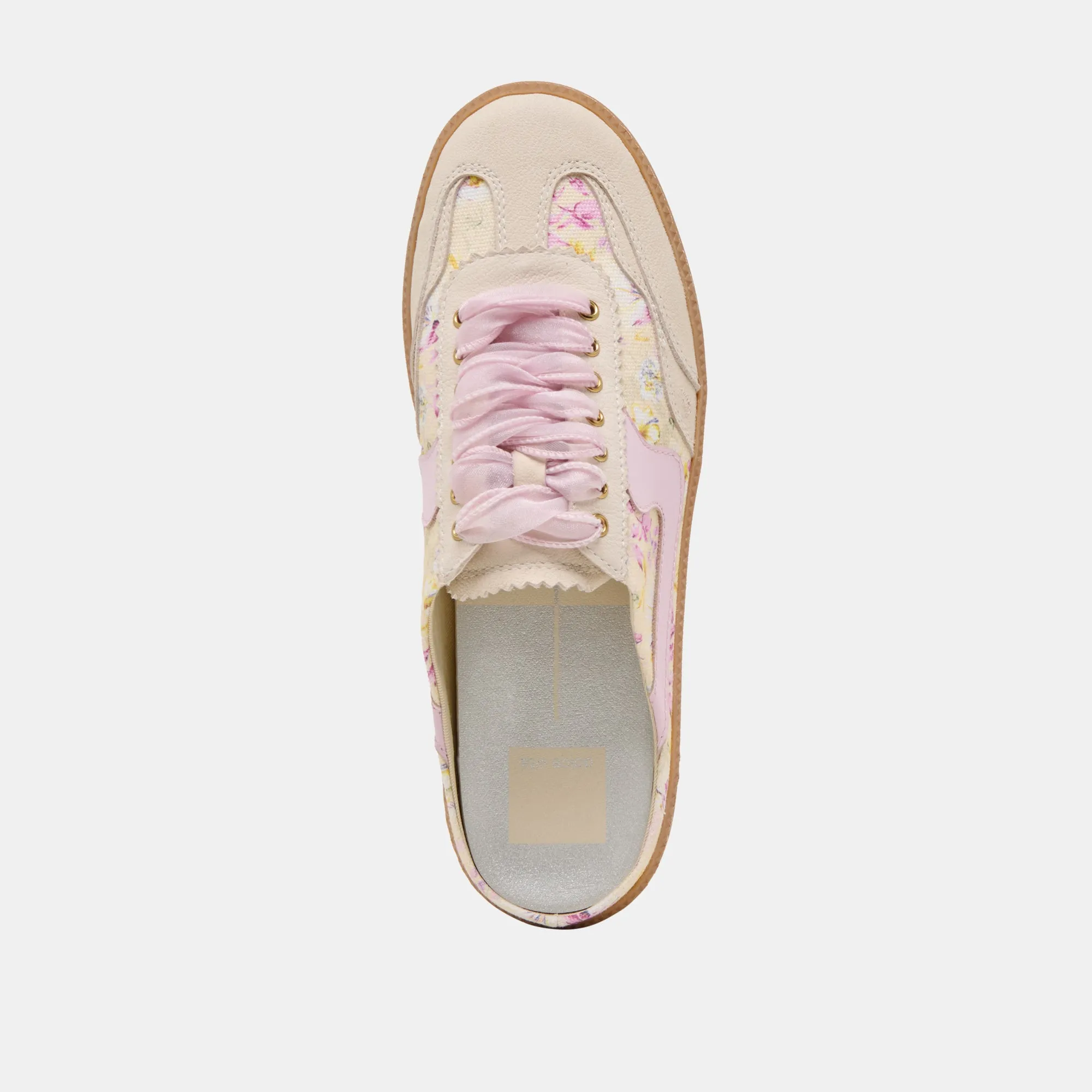 NOTICE SLIDE SNEAKERS CUIR FLORAL POURPRE