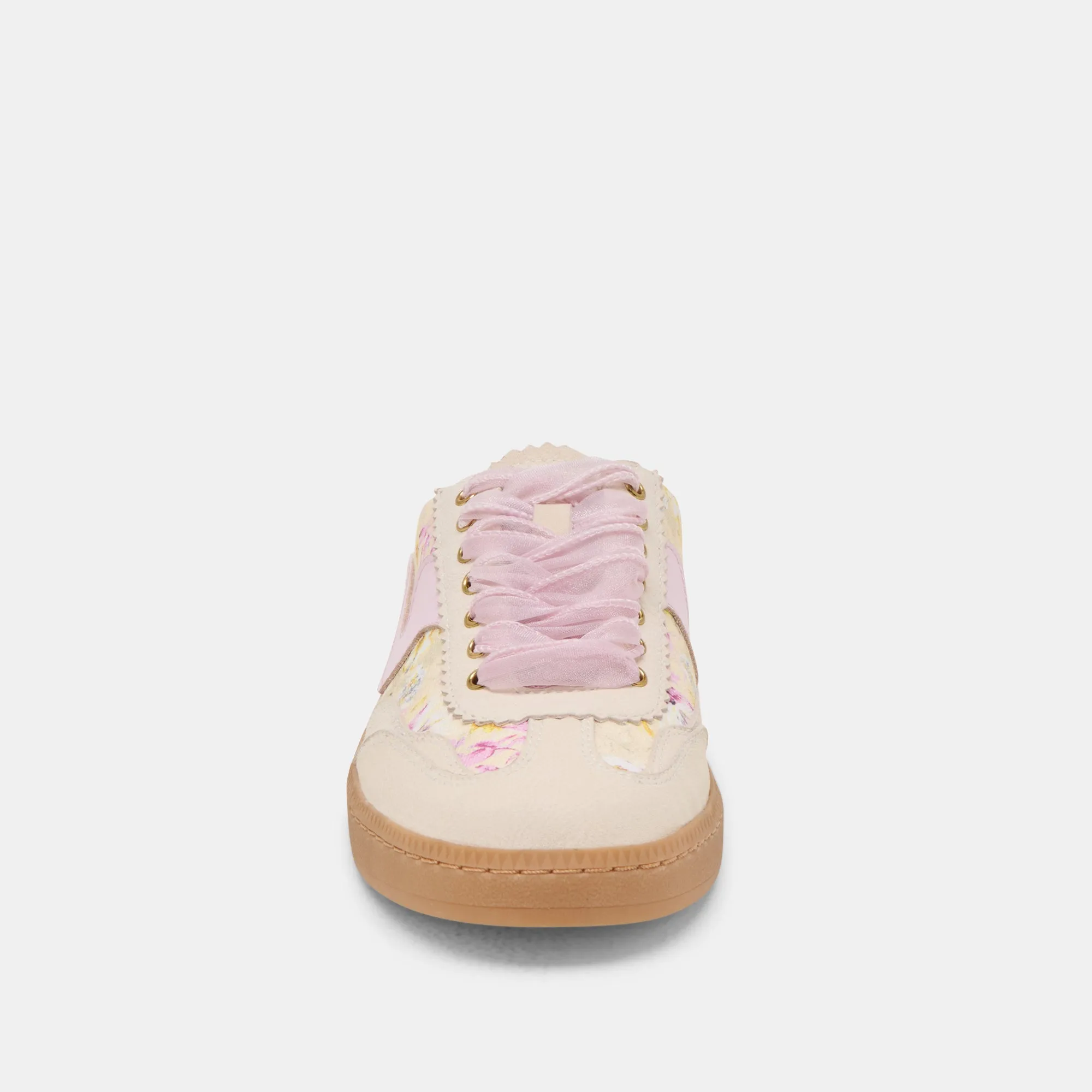 NOTICE SLIDE SNEAKERS CUIR FLORAL POURPRE