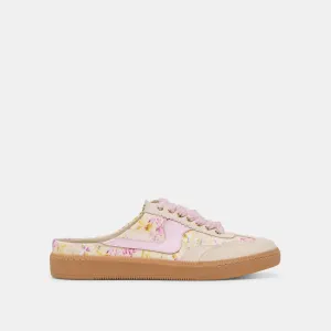 NOTICE SLIDE SNEAKERS CUIR FLORAL POURPRE