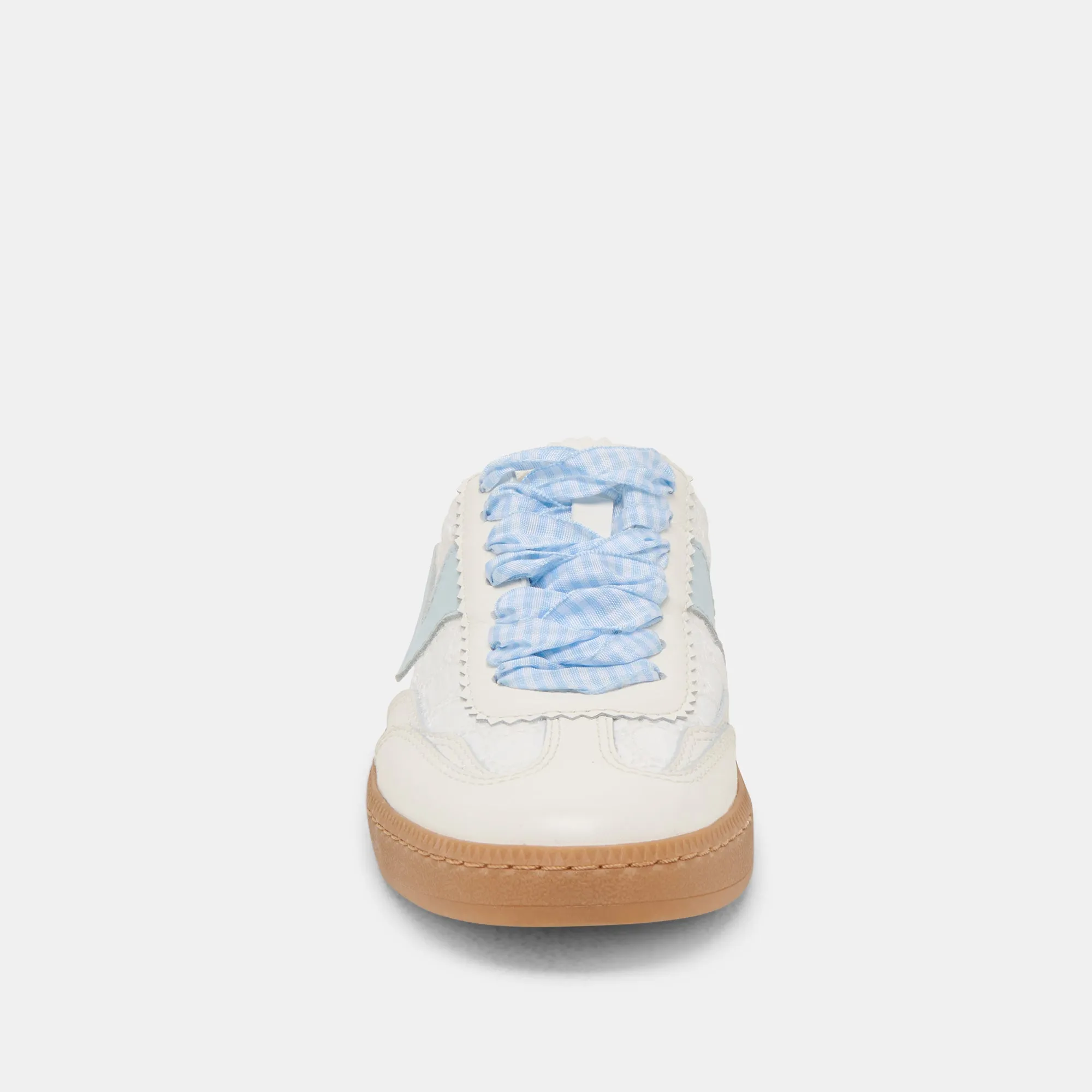 NOTICE SLIDE SNEAKERS BLANC BLEU ŒILLET