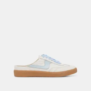 NOTICE SLIDE SNEAKERS BLANC BLEU ŒILLET