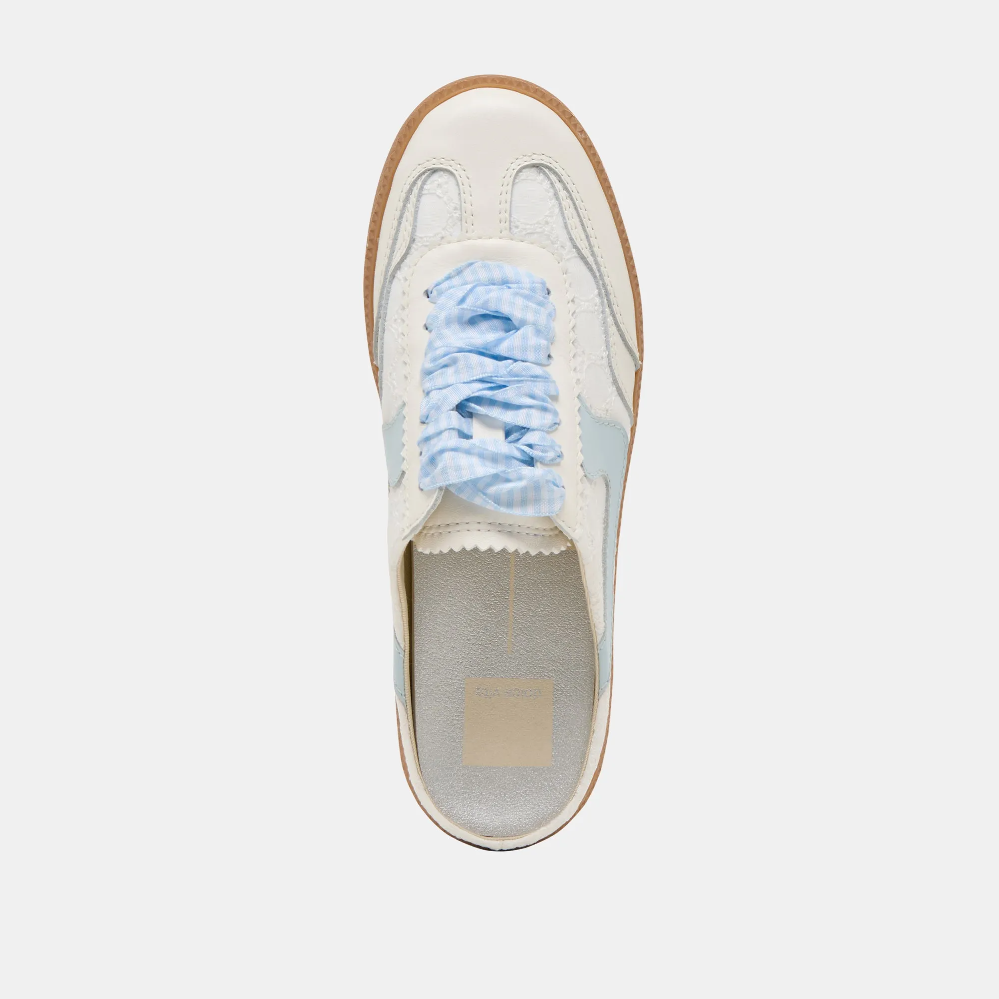 NOTICE SLIDE SNEAKERS BLANC BLEU ŒILLET