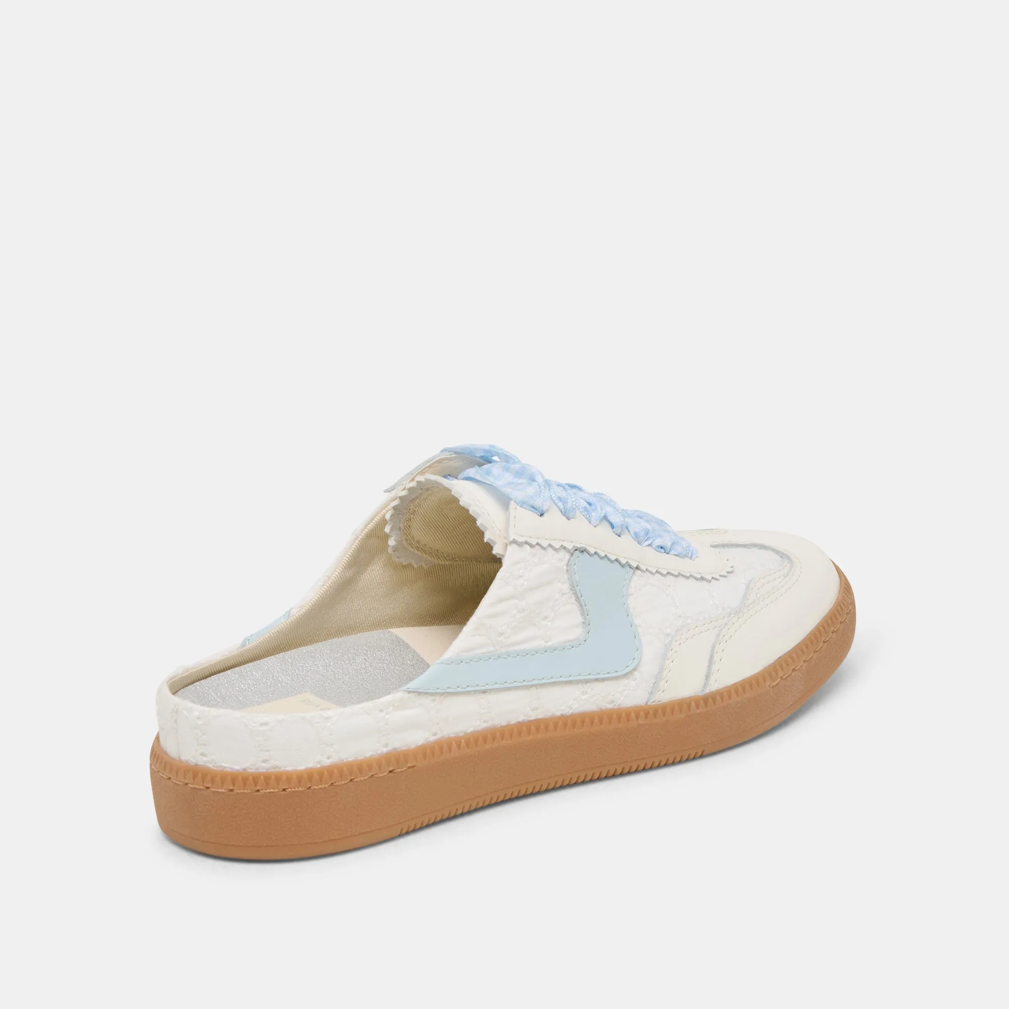NOTICE SLIDE SNEAKERS BLANC BLEU ŒILLET