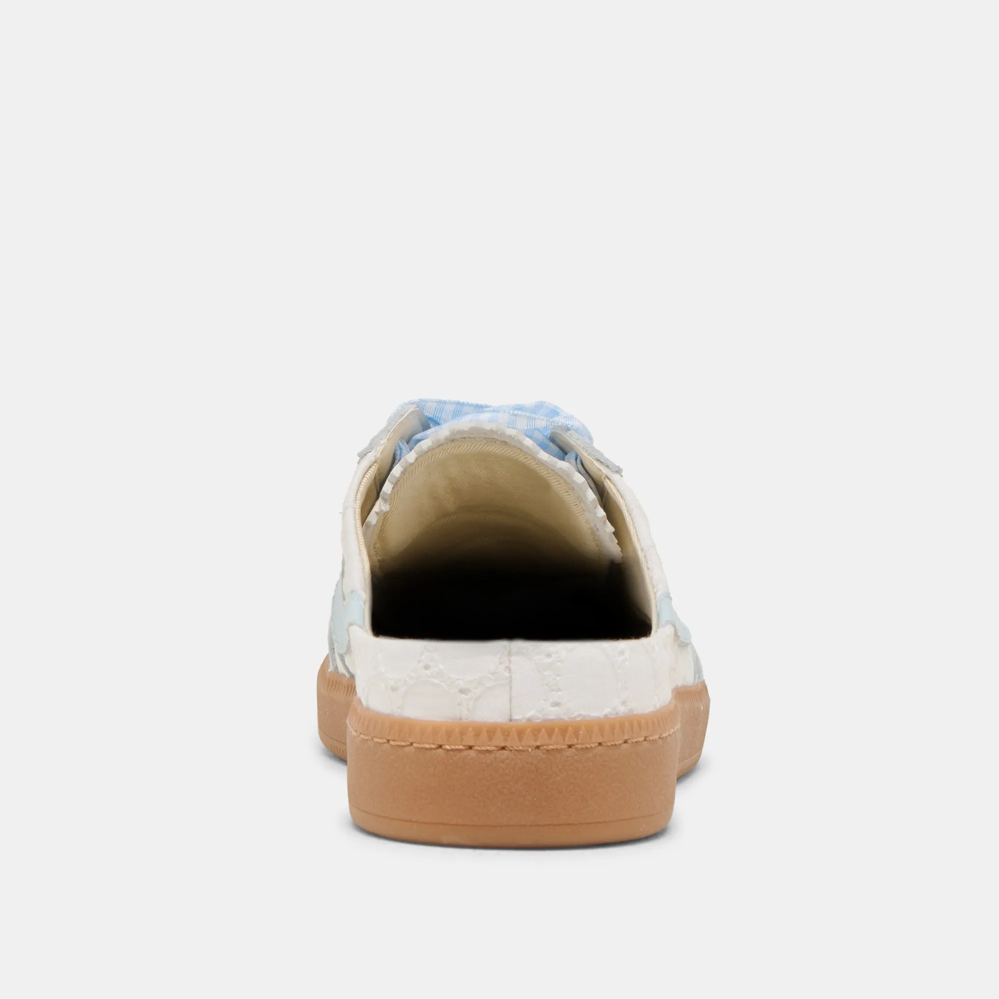 NOTICE SLIDE SNEAKERS BLANC BLEU ŒILLET