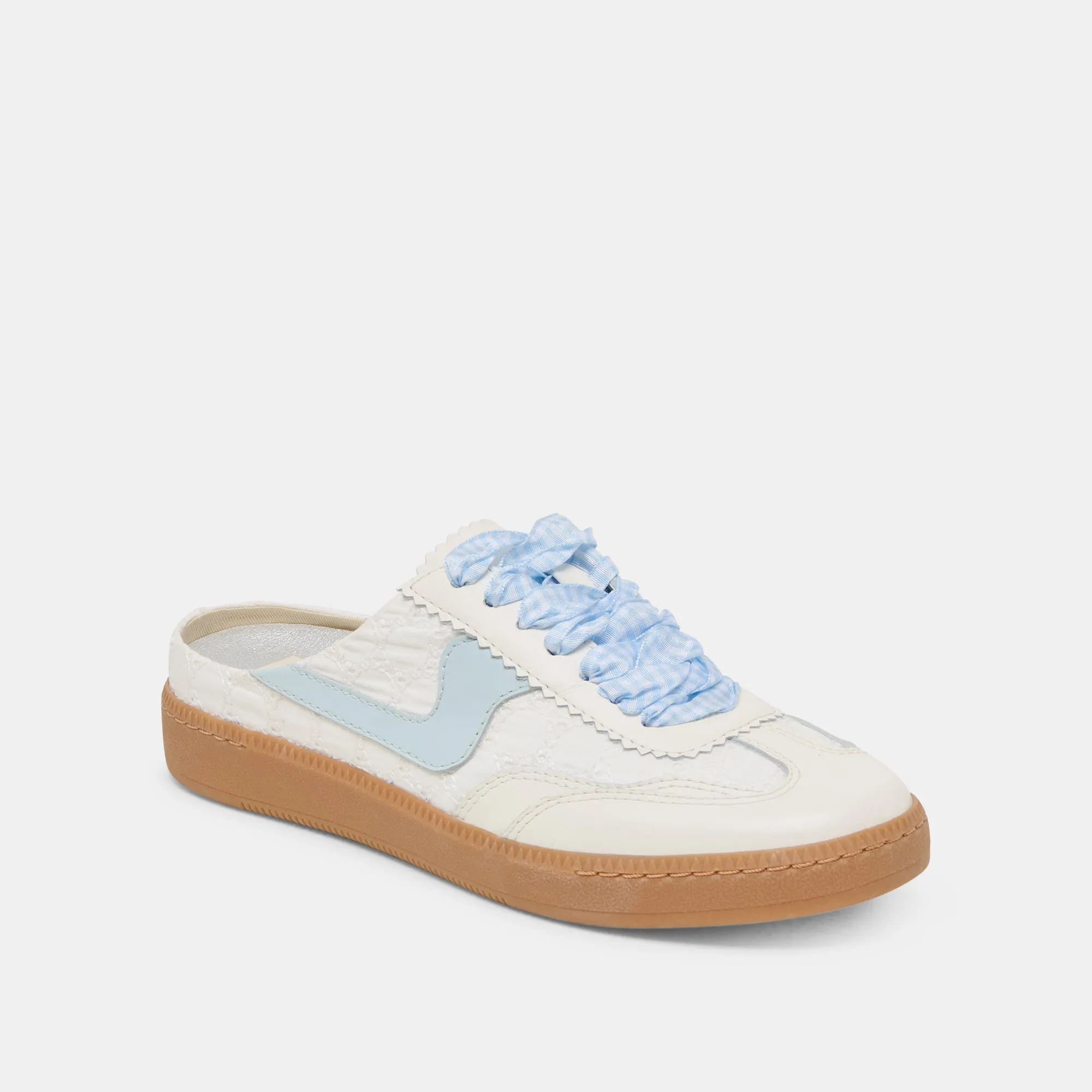 NOTICE SLIDE SNEAKERS BLANC BLEU ŒILLET