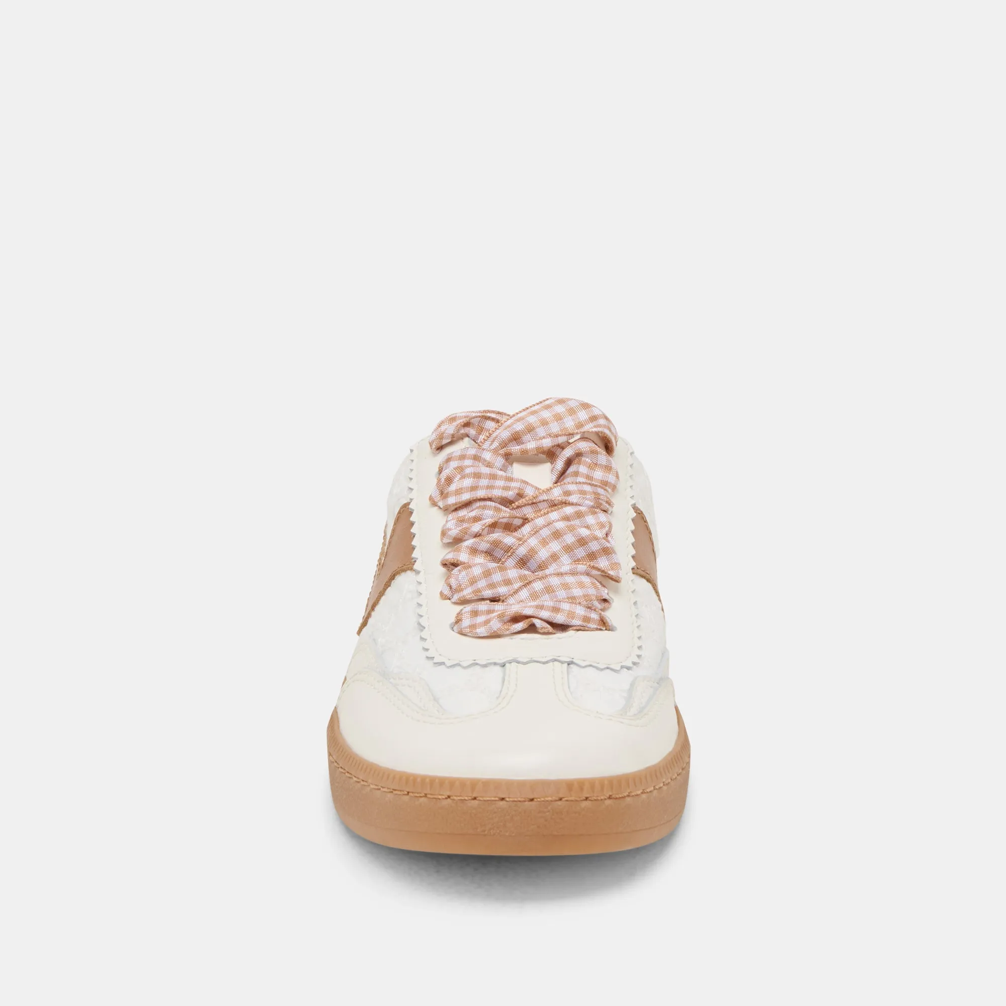 NOTICE SLIDE SNEAKERS BLANC À ŒILLETS ROSES