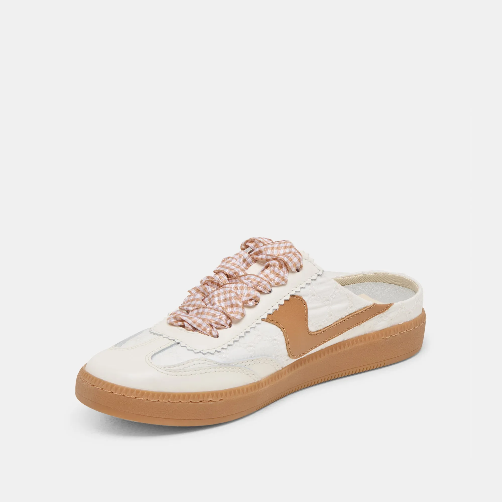 NOTICE SLIDE SNEAKERS BLANC À ŒILLETS ROSES