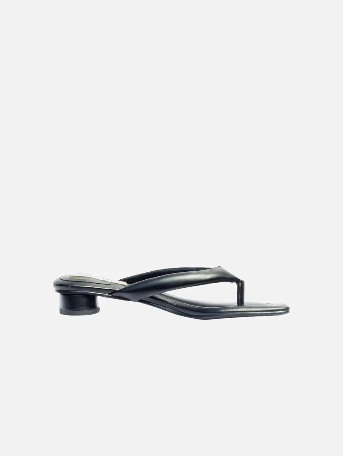 Olivia Mules à bouts ouverts en simili cuir vegan | Noir