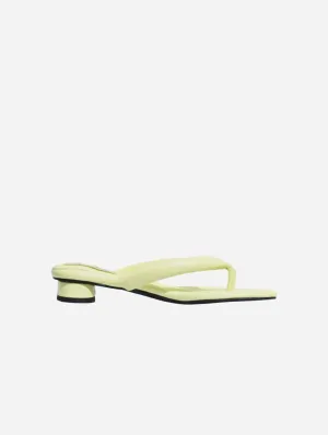 Olivia Mules à bouts ouverts en simili cuir végan | Jaune