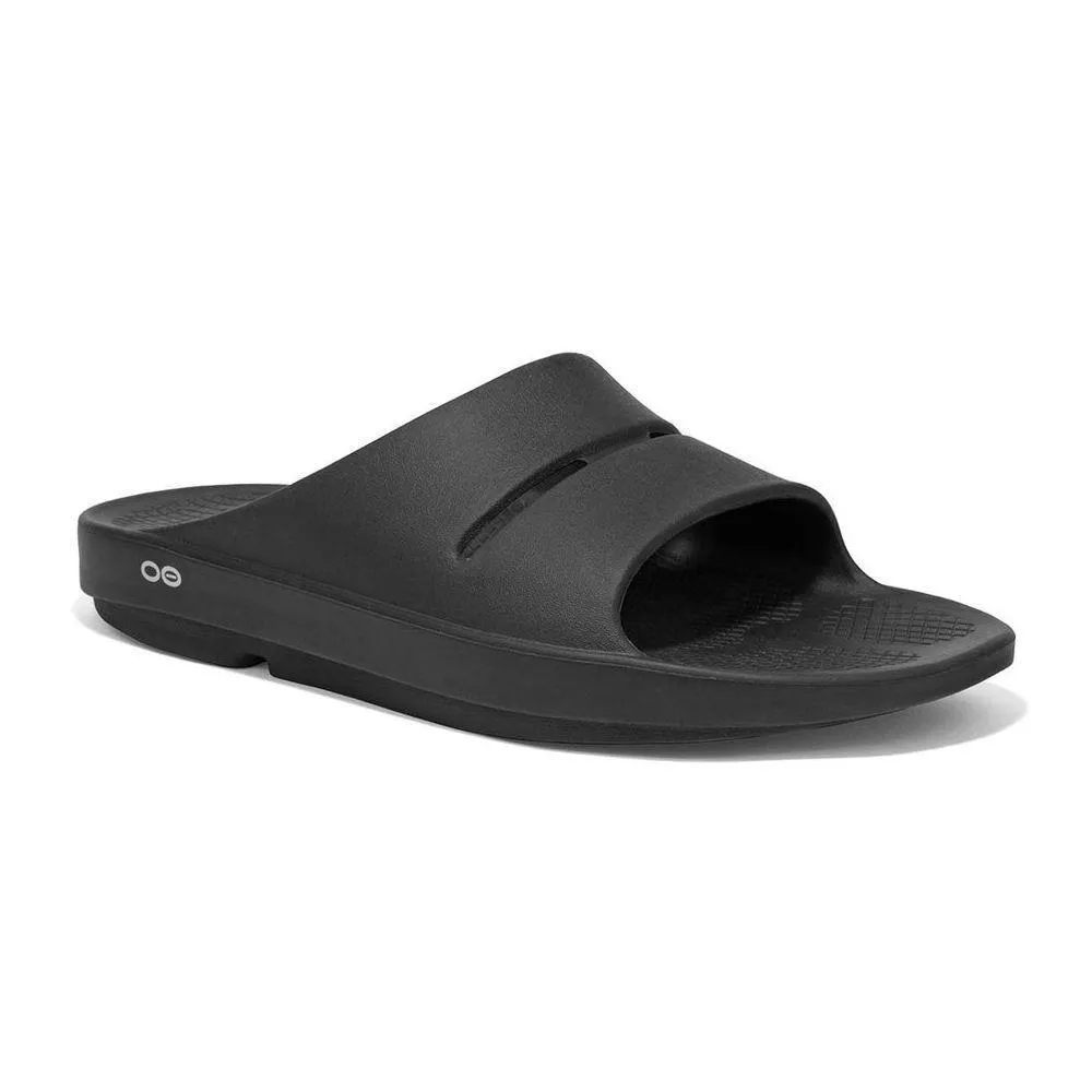 OOFOS OOahh Slide en caoutchouc noir pour hommes