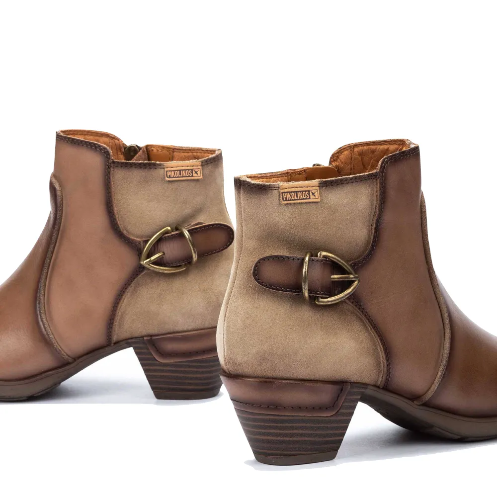 Bottes cheville en cuir Rotterdam à fermeture latérale pour femme Pikolinos en beige Siena
