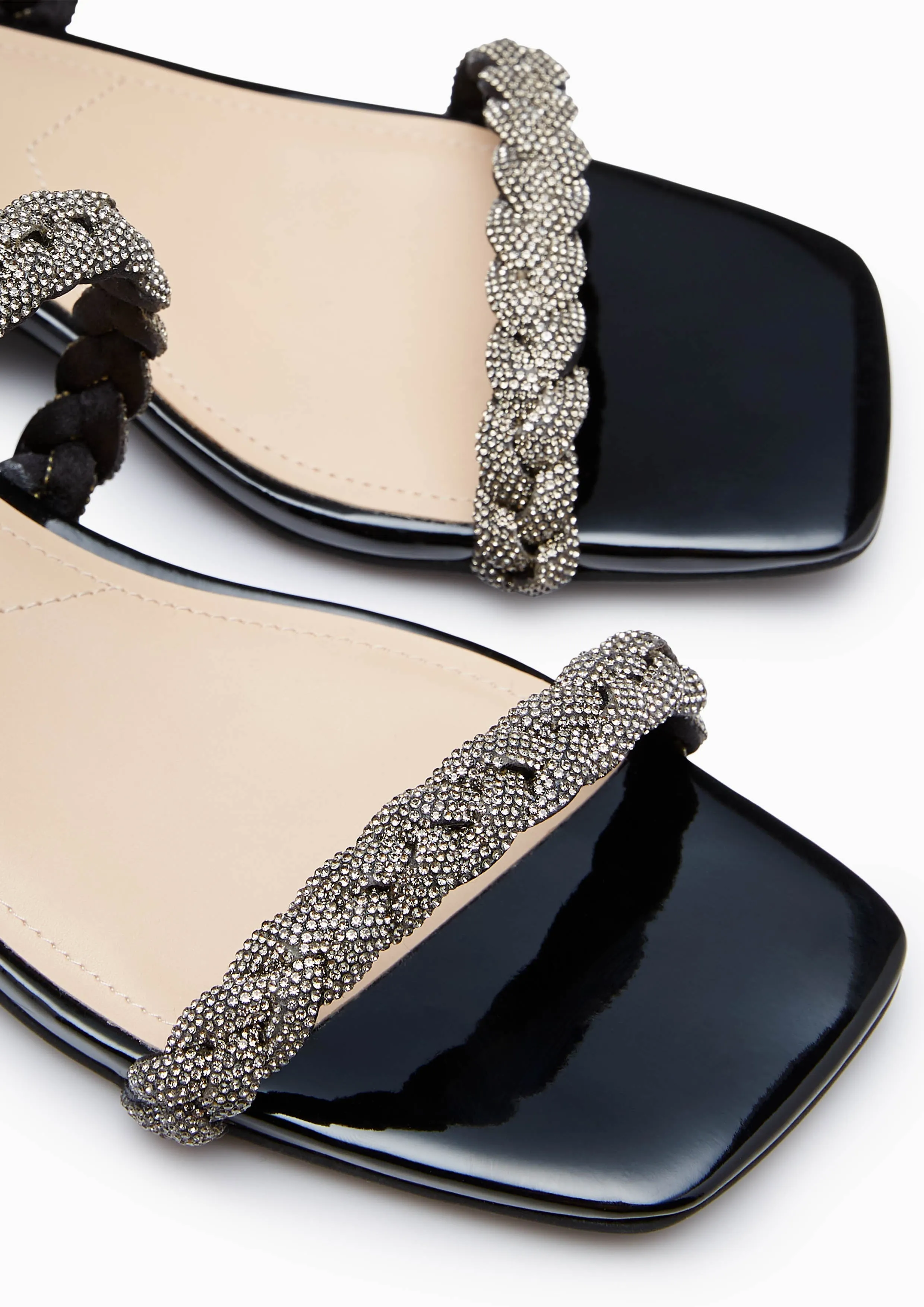 Sandales Promise à talon bas infini Noir