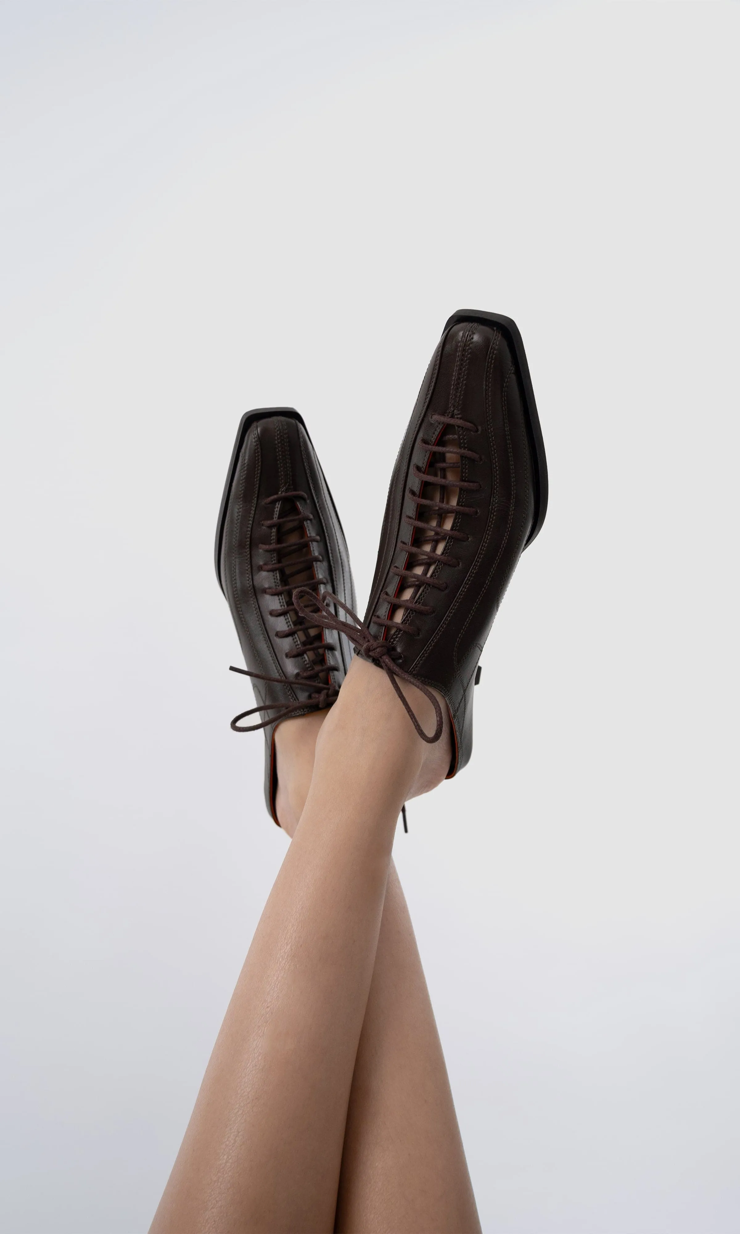 Rachel Mules en Cuir d'Apple | Marron