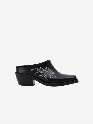 Mules occidentales en similicuir de pomme Regan Vegan | Noir