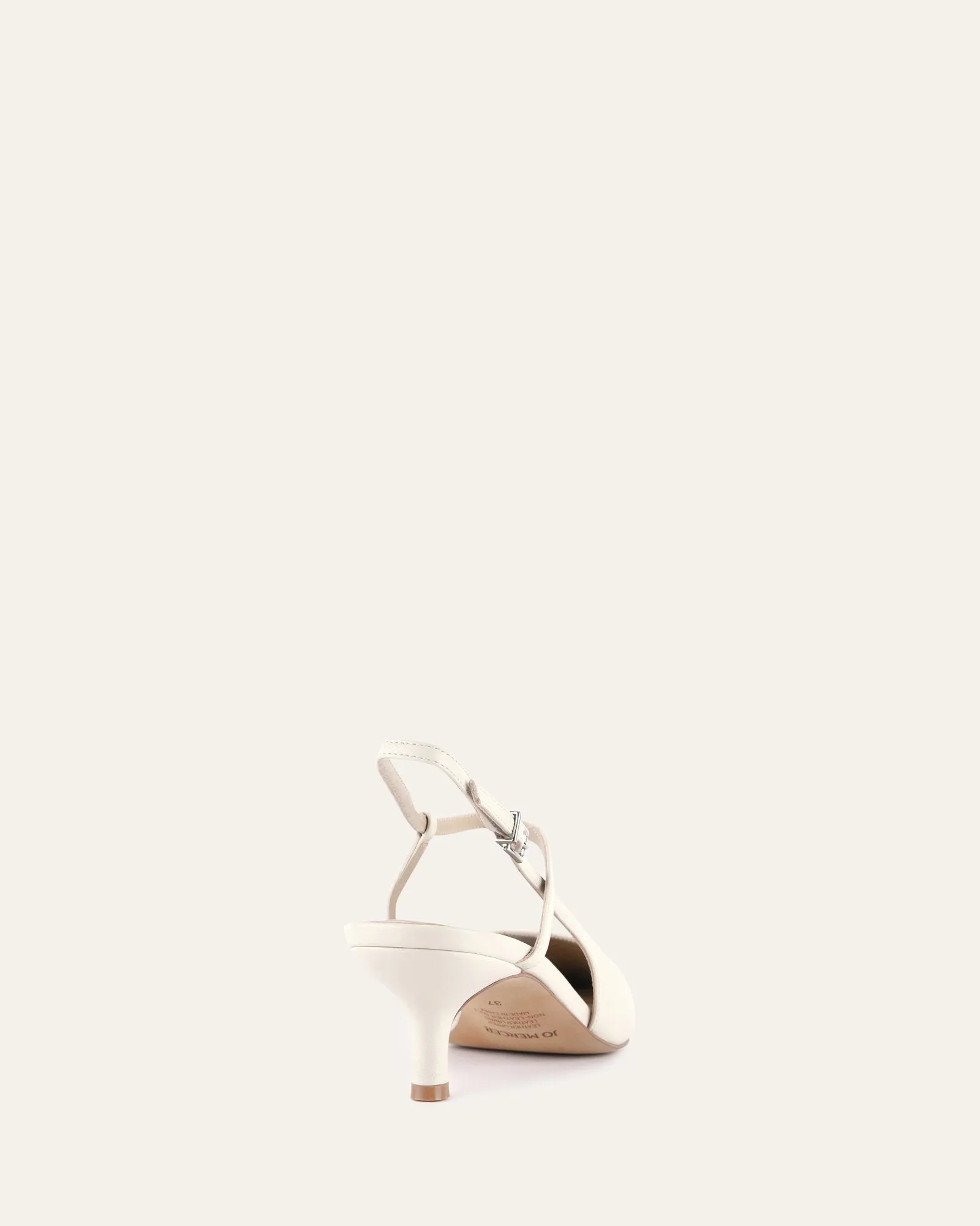 RICKI TALONS MOYENS CUIR BLANC CASSÉ