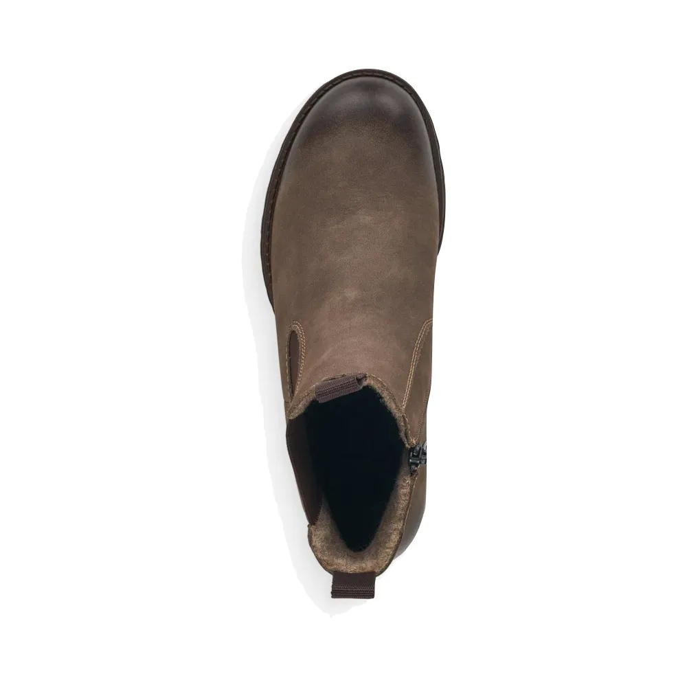 Botte Chelsea à fermeture latérale en daim Rieker Femme 70 en marron boueux