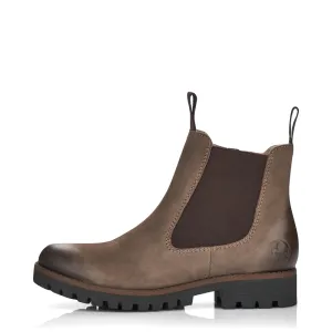 Botte Chelsea à fermeture latérale en daim Rieker Femme 70 en marron boueux