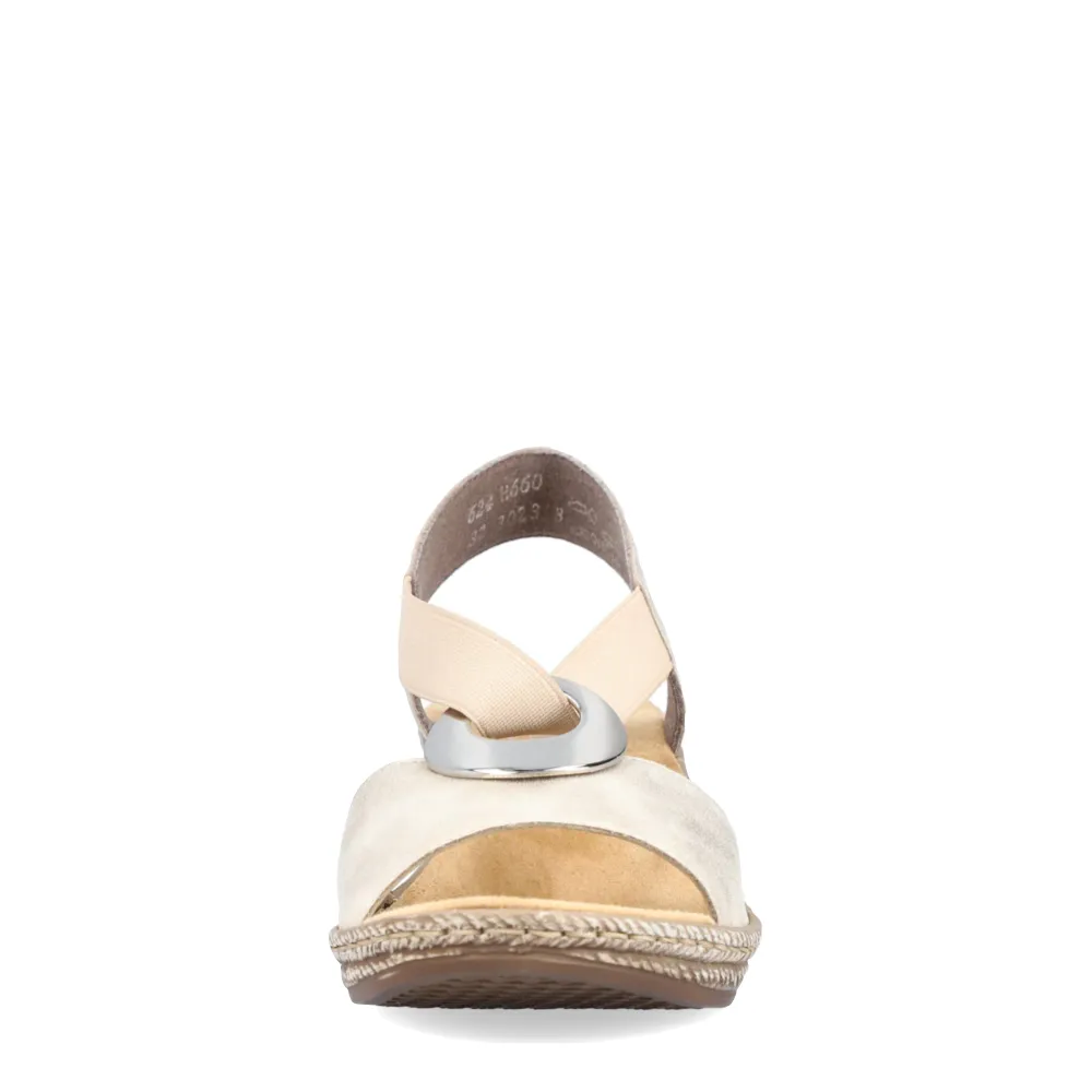 Rieker Sandale à Talon Compensé Fanni H6 pour Femme en Or