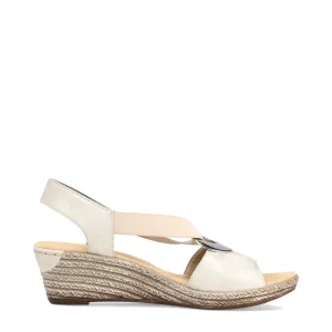 Rieker Sandale à Talon Compensé Fanni H6 pour Femme en Or