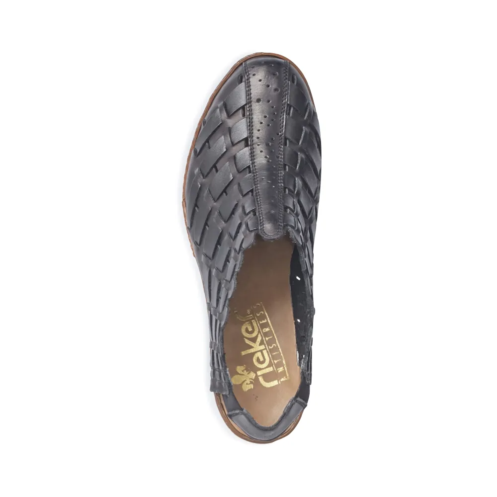 Rieker Escarpins à Talon Sina 78 en Tissu Noir à Bride Arrière