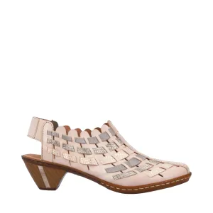 Rieker Femme Sina 78 Escarpins à Talons Tressés avec Bride Arrière en Argile