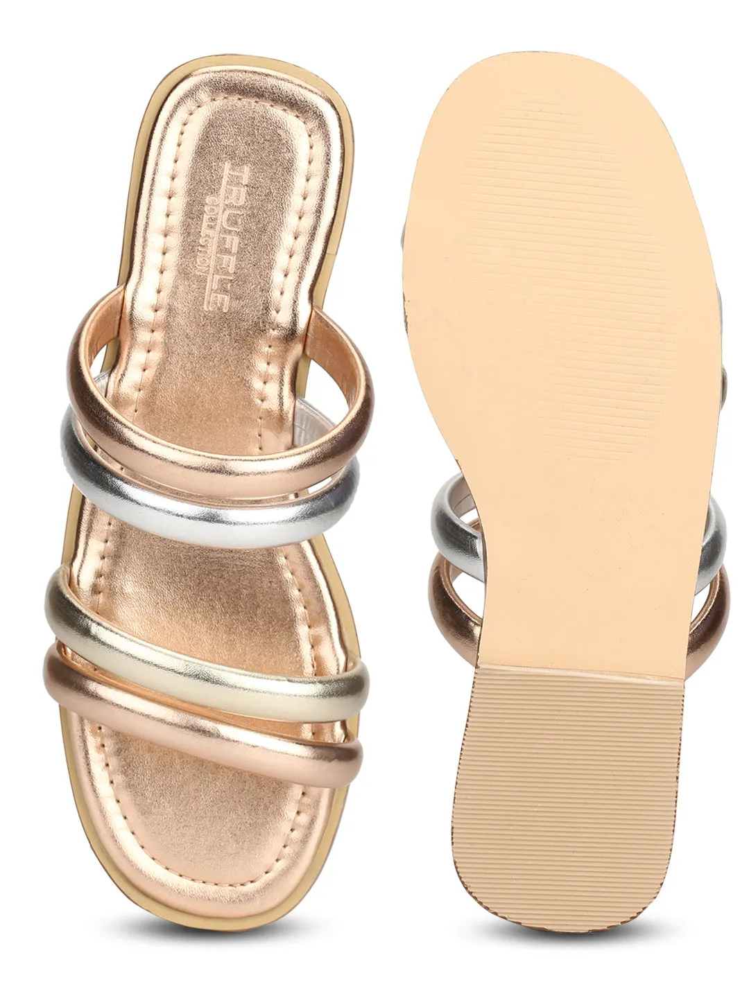 Escarpins à enfiler micro sangle rose gold