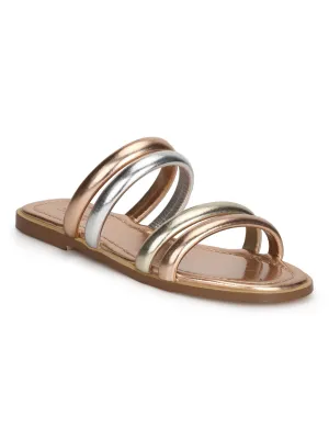 Escarpins à enfiler micro sangle rose gold