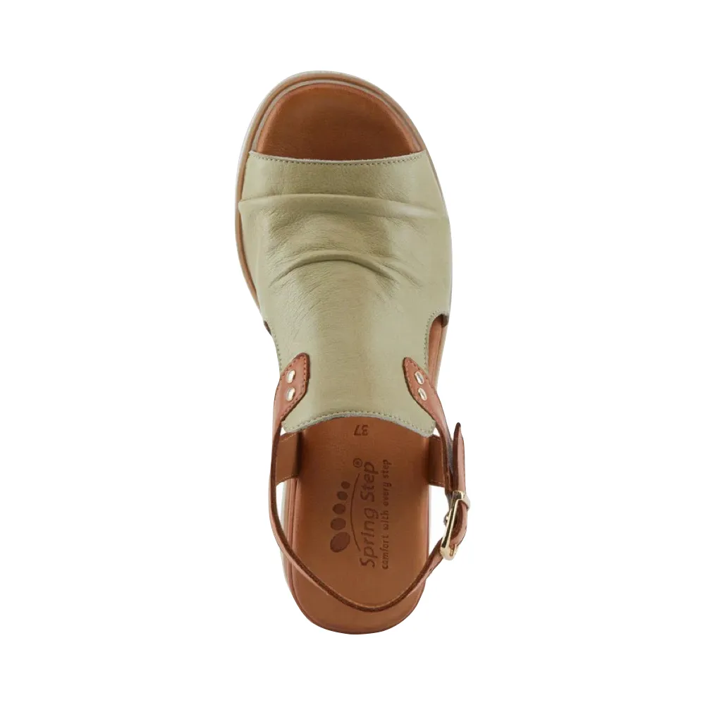 Sandale à plateforme Spring Step pour femmes en multicolore olive