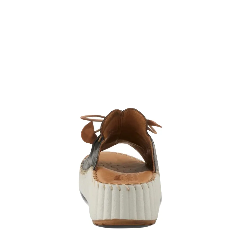 Sandale compensée à glissière Nevelle pour femmes de Spring Step en noir