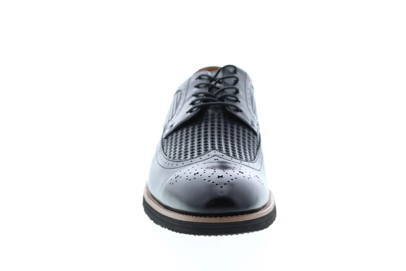 Chaussures Oxford Stacy Adams Emile en cuir avec embout ailé - Noir