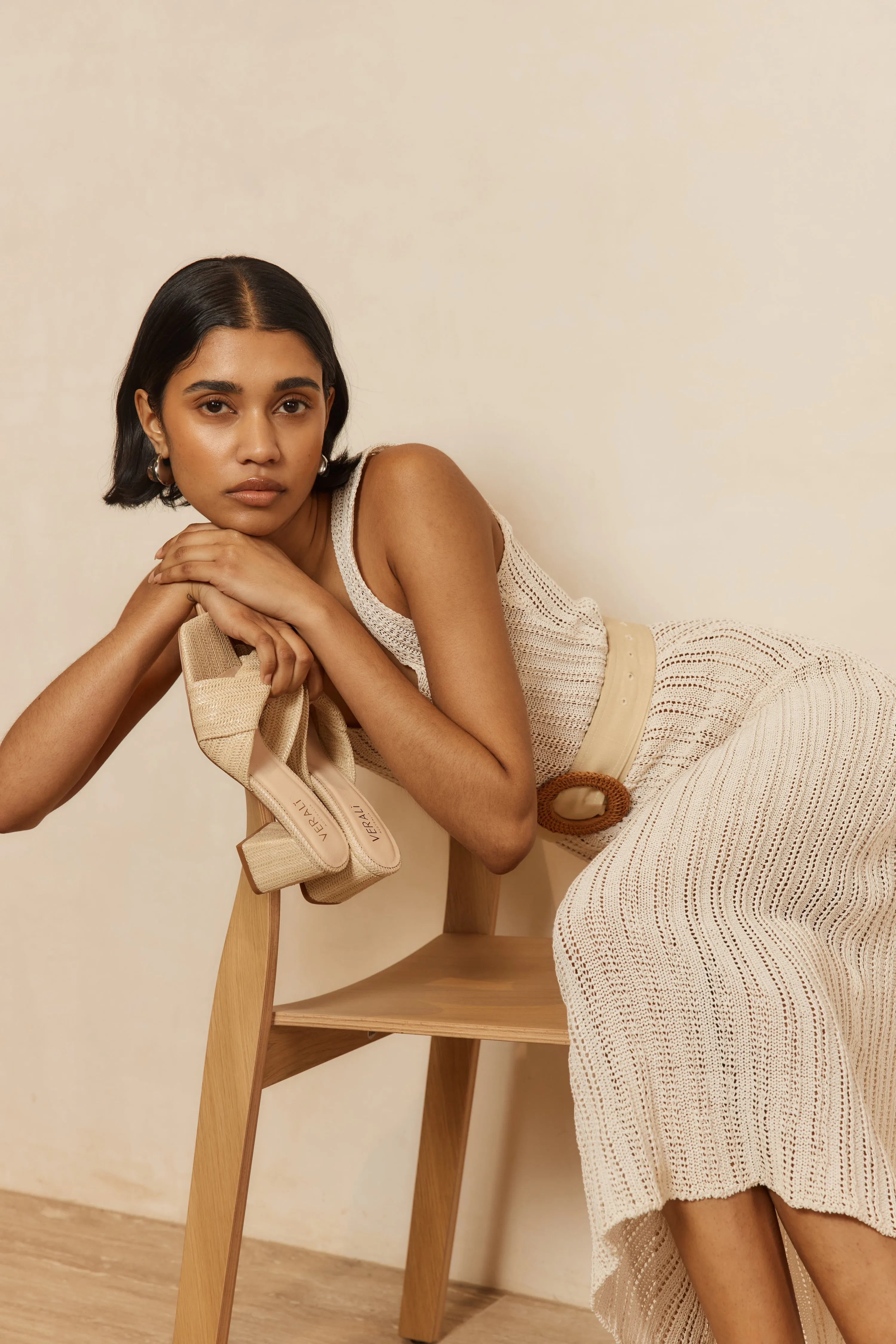 Mules Stella à talon bloc - Raffia naturel