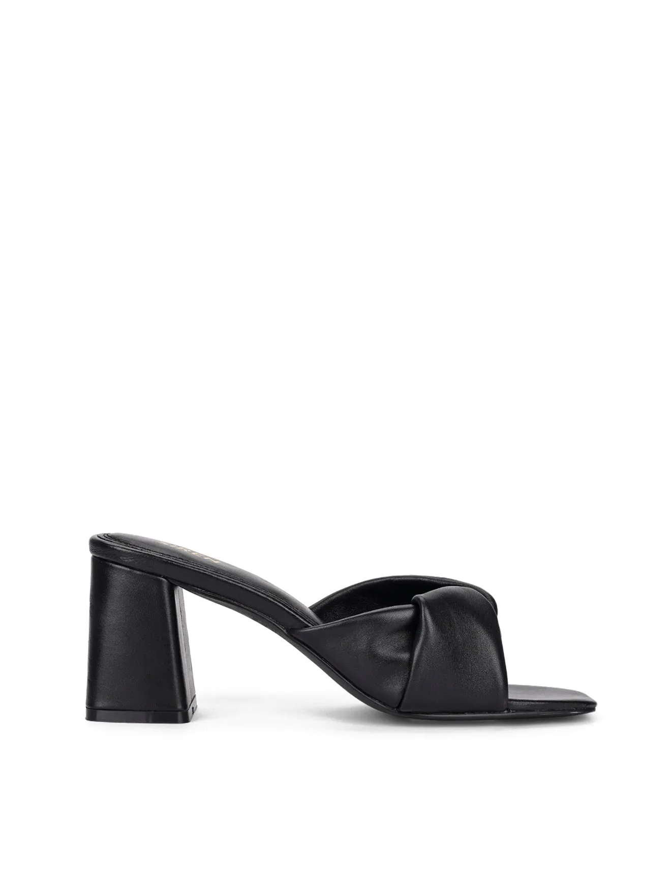 Mules à talon bloc - Cuir noir