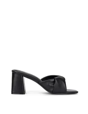 Mules à talon bloc - Cuir noir