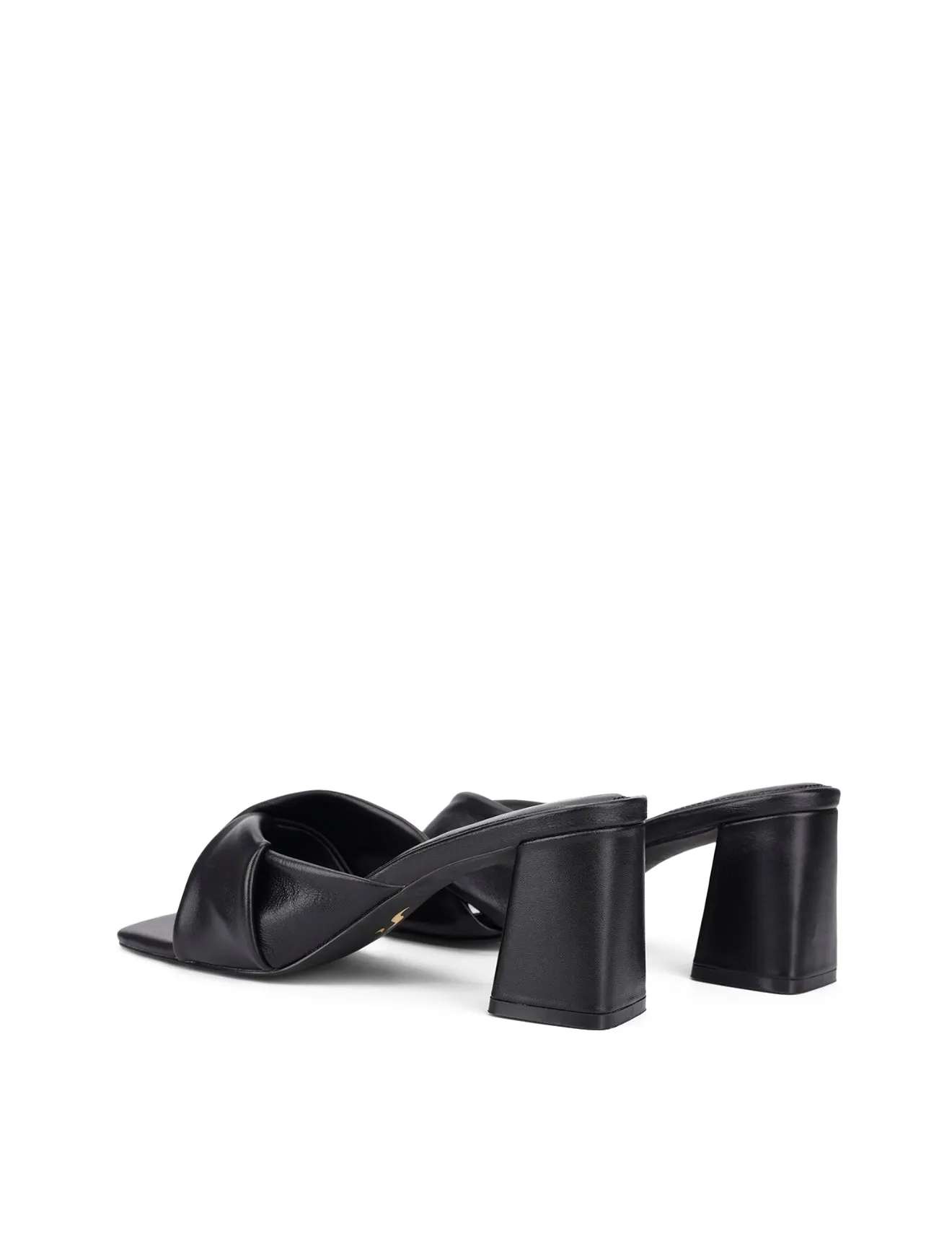 Mules à talon bloc - Cuir noir
