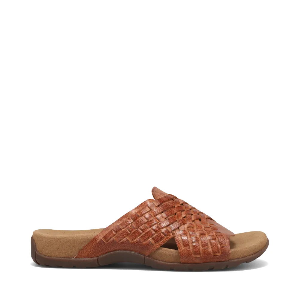 Sandale Slide en Cuir Tressé Guru pour Femme Taos en Miel