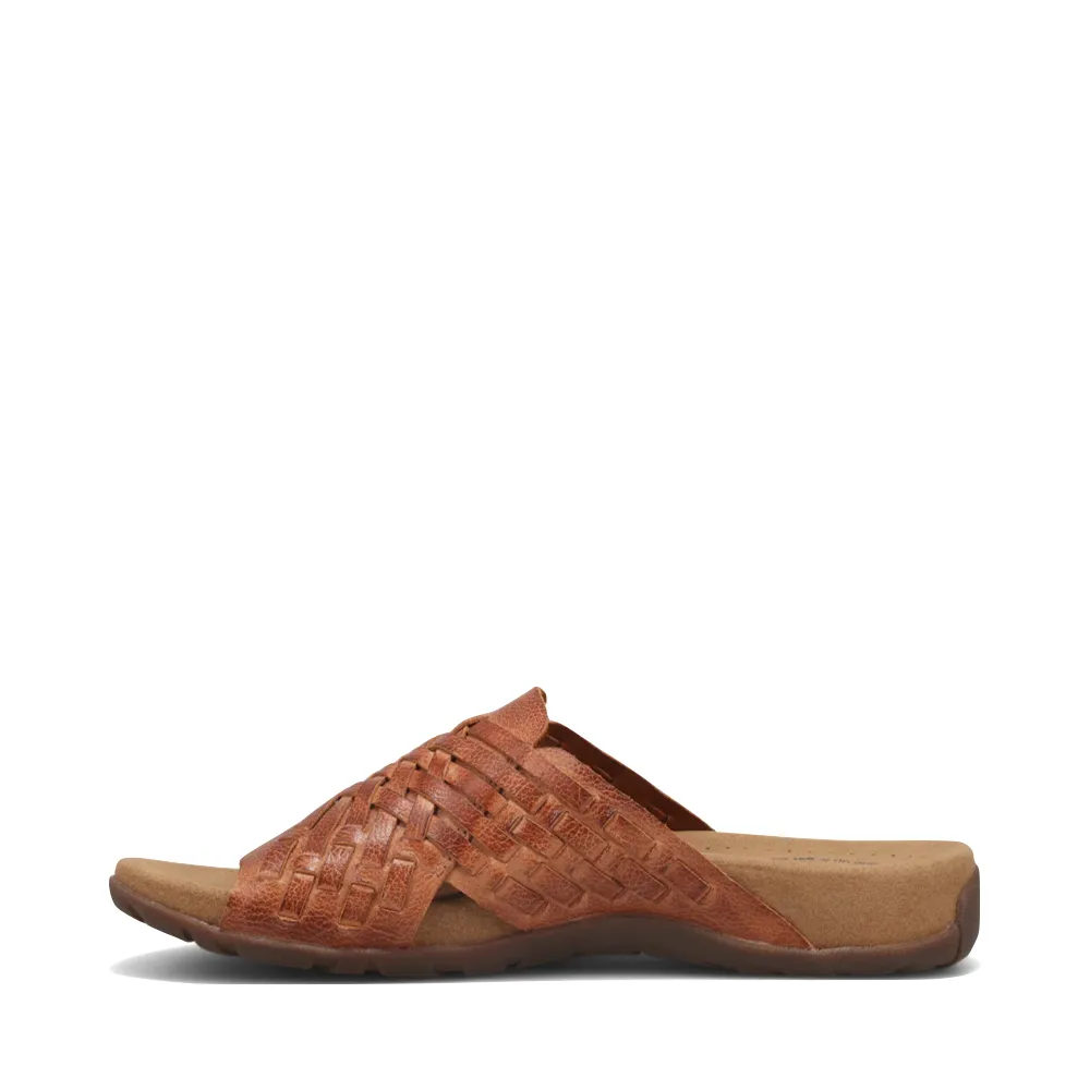 Sandale Slide en Cuir Tressé Guru pour Femme Taos en Miel