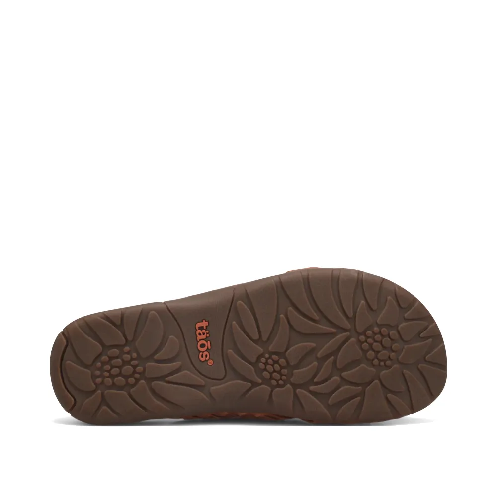 Sandale Slide en Cuir Tressé Guru pour Femme Taos en Miel