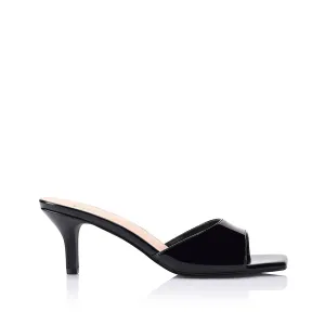 Mules à talon kitten Taylor - Noir verni