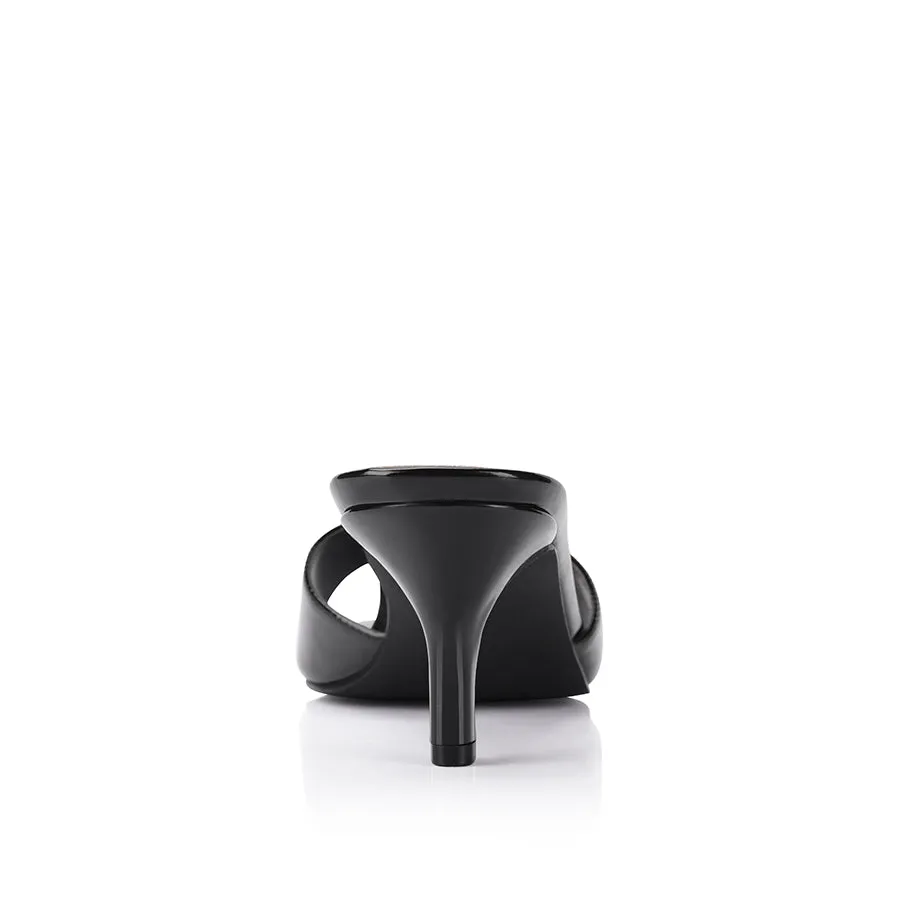 Mules à talon kitten Taylor - Noir verni