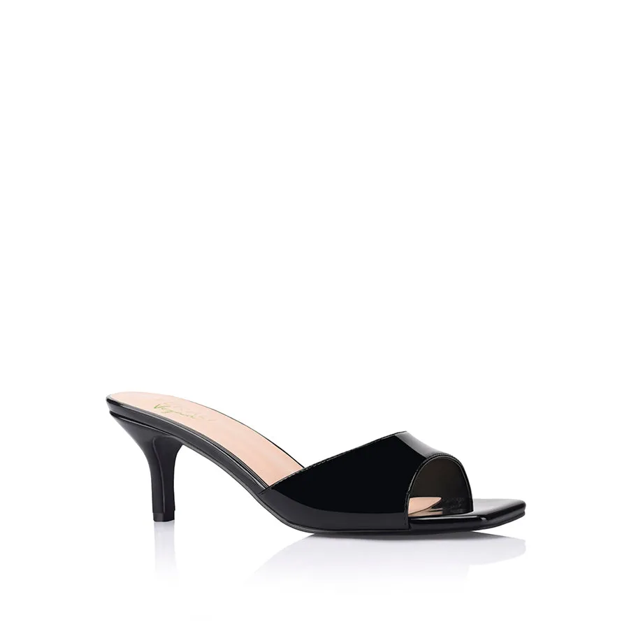 Mules à talon kitten Taylor - Noir verni